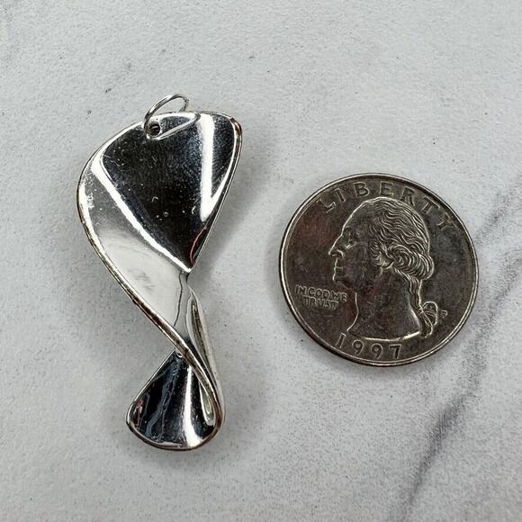 Chico's Silver Tone Twist Upcycled Pendant - Picture 2 of 5